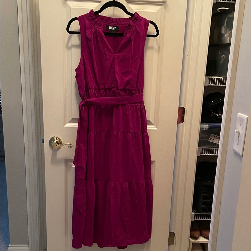 DKNY Women's Fuchsia Midi Dress